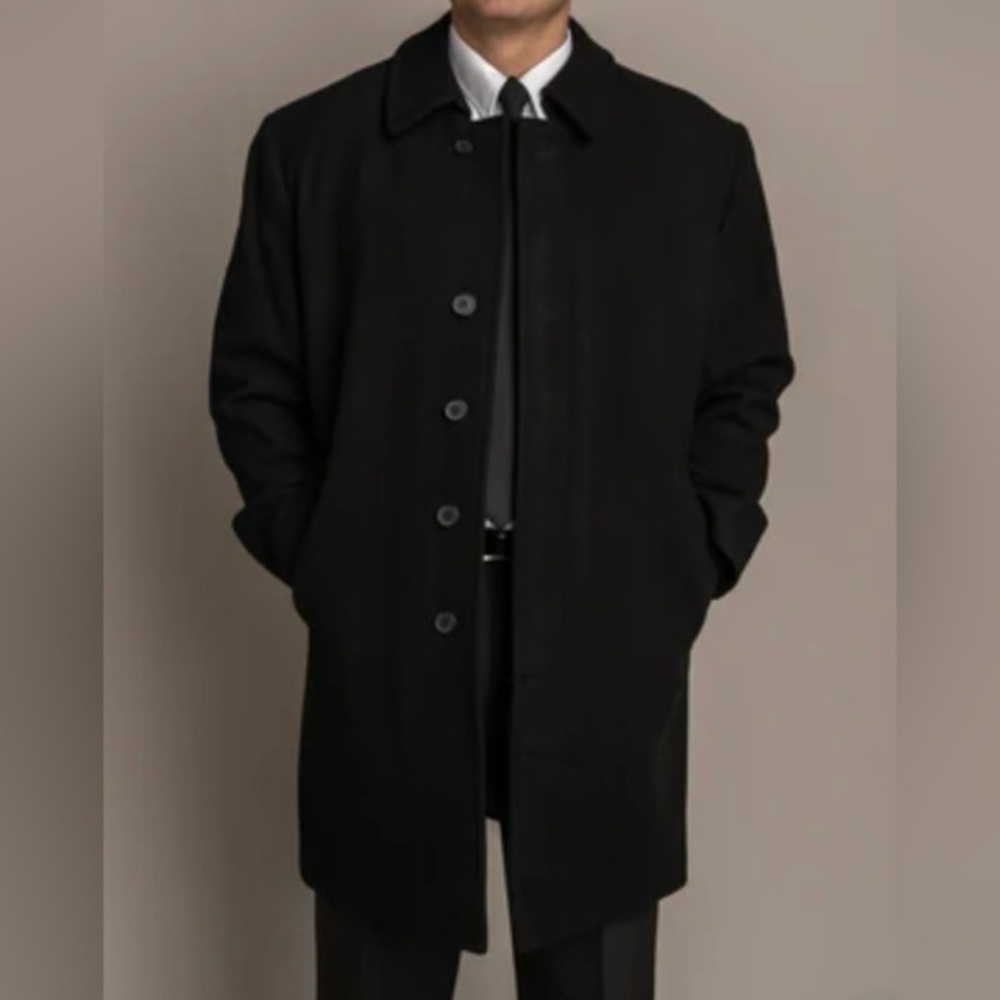 Murphy and Hartelius Men’s Black Matted 100% Wool Mateo Melton Heavy Coat